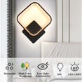 thumbnail image 2 of Lámpara de pared interior LED moderna, luz de pared cuadrada de 14 W, CA 220 V, luz de pared de dormitorio de escalera de pasillo RA≥85 (negro), 2 of 4