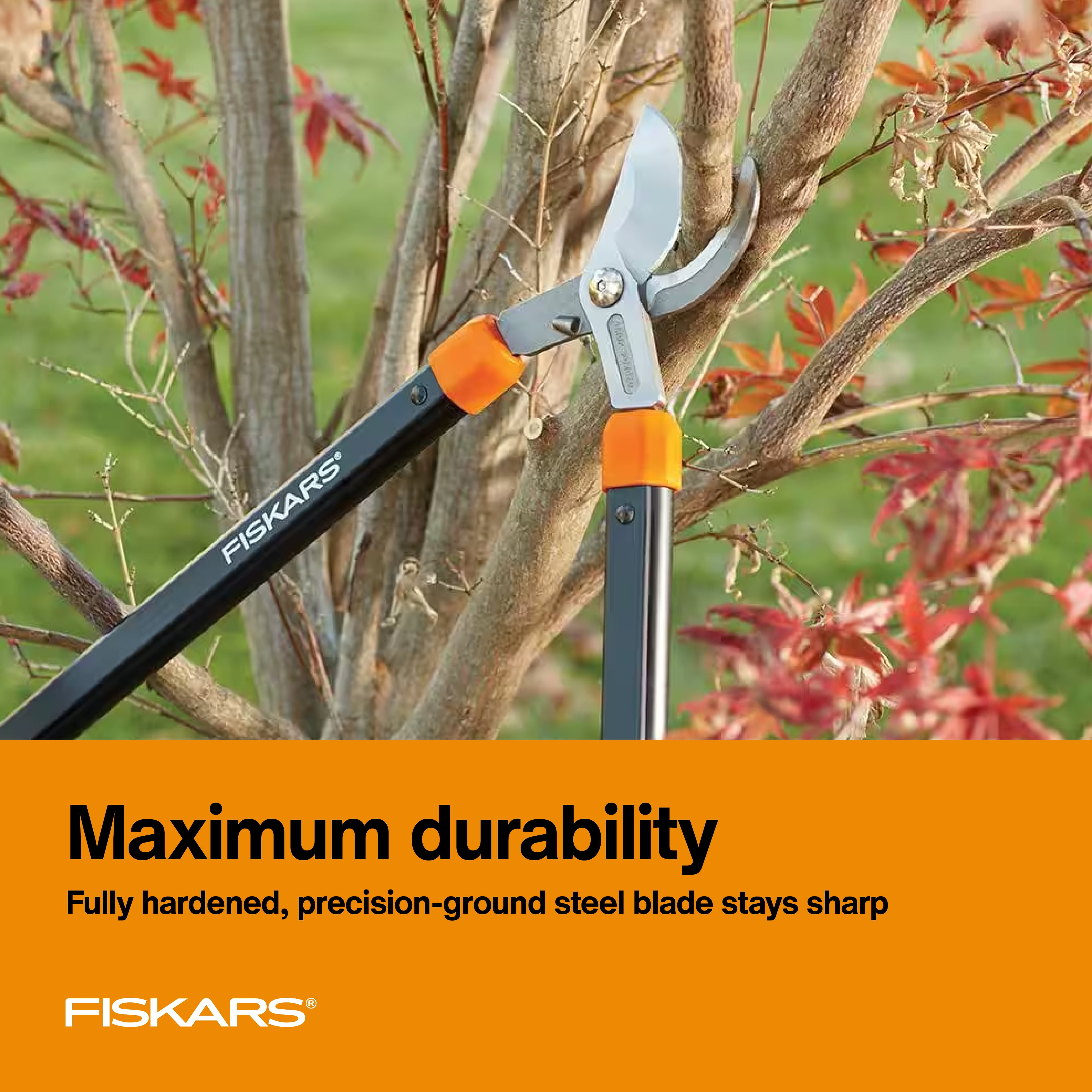 Fiskars 28" Forged Lopper, 1" Cut Diameter, Black and Orange, 2.9 lbs.
