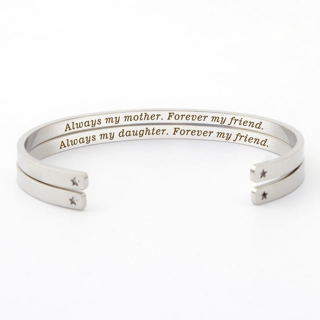 Stainless Steel Handmade Black Adjustable Cord Inspirational Quote,mother & Daughter I May Not Always Be There With You