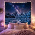 thumbnail image 2 of Snow-Capped Peak in Starry Milky Way Sky, Majestic Fantasy for Nature Lovers, Celestial Landscape Wall Decor, Housewarming Gift, Tapestry Wall Hanging for Bedroom and Living Room, 2 of 7