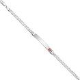 thumbnail image 3 of 14K Solid White Gold Medical Alert Curb Link Name Bar Identification ID Bracelet, 3 of 4