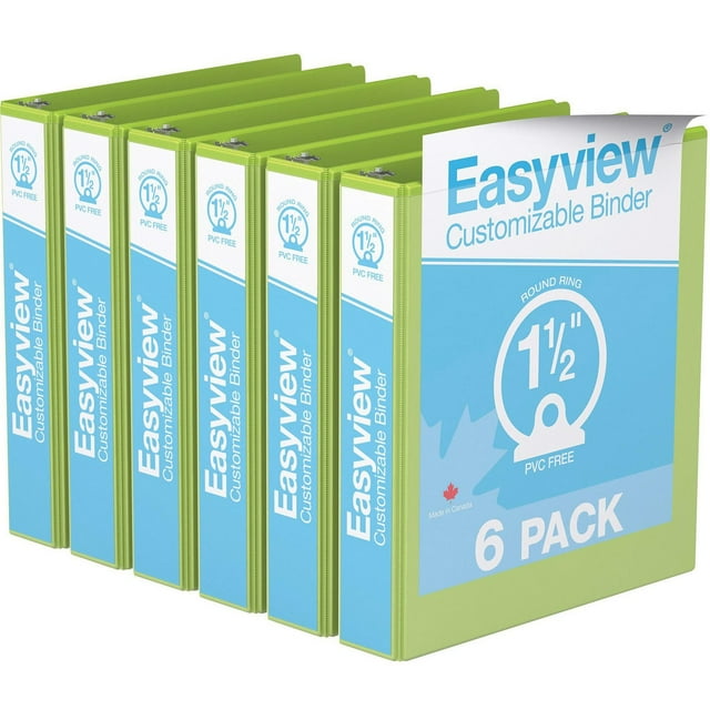 Davis Group, Easyview Premium, Round Ring, Customizable, View Binder, 6 Pack, 1.5"