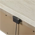 thumbnail image 2 of JERFIT Modern Nightstand with Charging Station, 2-Drawer Beige Bedside Table with Stone Top, Rope Design, Soft-Close Drawers for Bedroom, 2 of 5
