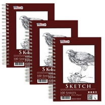 U.S. Art Supply 5.5" x 8.5" Side Spiral Bound - 60lb Sketch Drawing Pad (Pack of 3 Pads) - 100 Sheets in Each Sketch Paper Pad