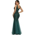 thumbnail image 2 of Sleeveless Double V-Neck Long Mermaid Sequin Formal Evening Dresses, 2 of 5
