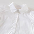 thumbnail image 6 of FYDUU Sundress For Girls Shirt Dress Kids Short Sleeve Button Dow White Dress With Collar Classic A-Line School Uniform Dresses 12-13 Years, 6 of 9