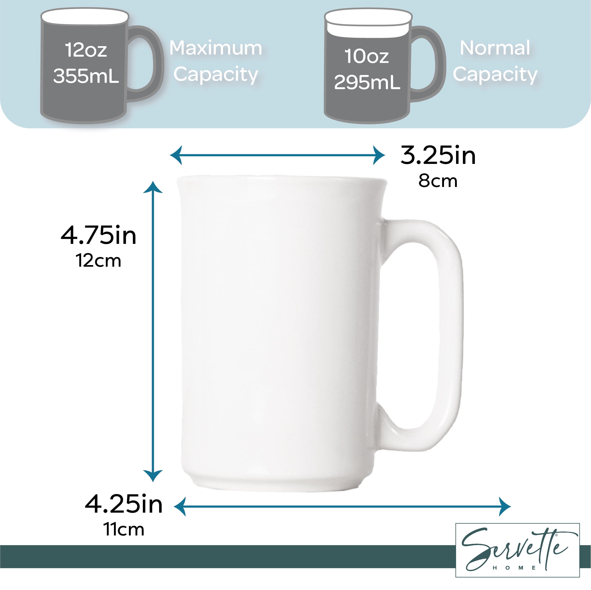 10 oz white coffee mugs Voga 10 oz Round White Melamine Coffee Cup and Saucer Plate - 10 sets - 6