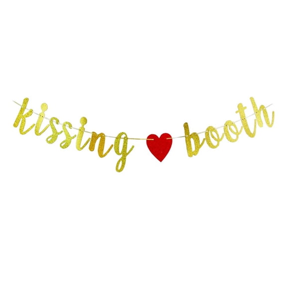Kissing Booth Banner Valentine's Day, Anniversary , Birthday Courtship Wedding Party Decorations