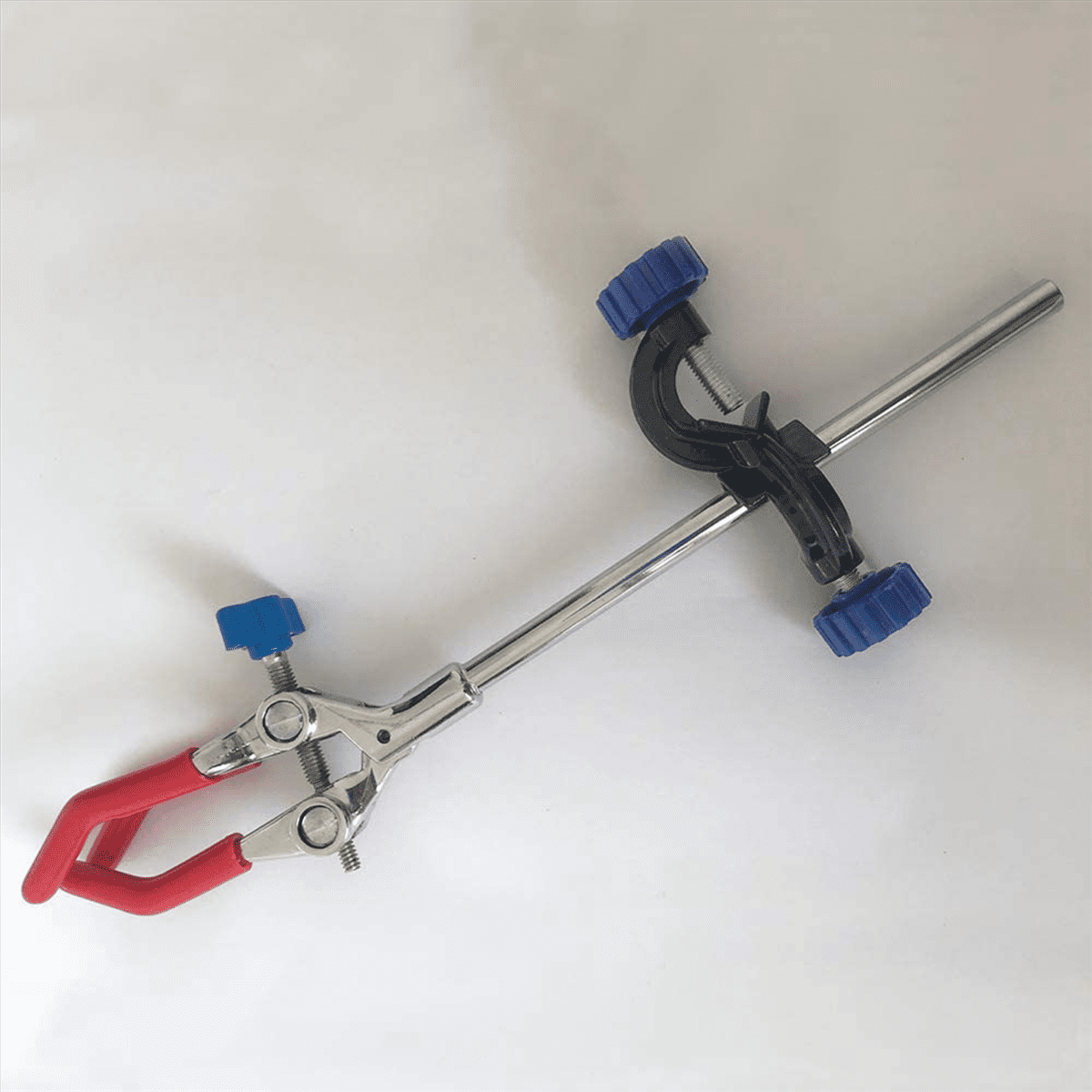 3X Lab Clamp 3 Finger Adjust Jaw with Scientific Extension Adjustable Black Laboratory Stand Clip