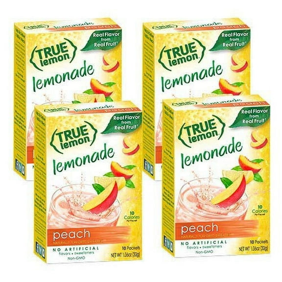 True Peach Lemonade Drink Mix, 10-Count-3G Each (Pack Of 4)