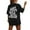 Black, variant on Bibifish Womens T-Shirts Funny Letter Print Short Sleeve Crewneck Tees Oversized Summer Streetwear Graphic Tops For Ladies