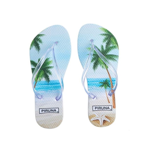 Piruna Women's Flip Flop Sandal Nature Palm Seafish