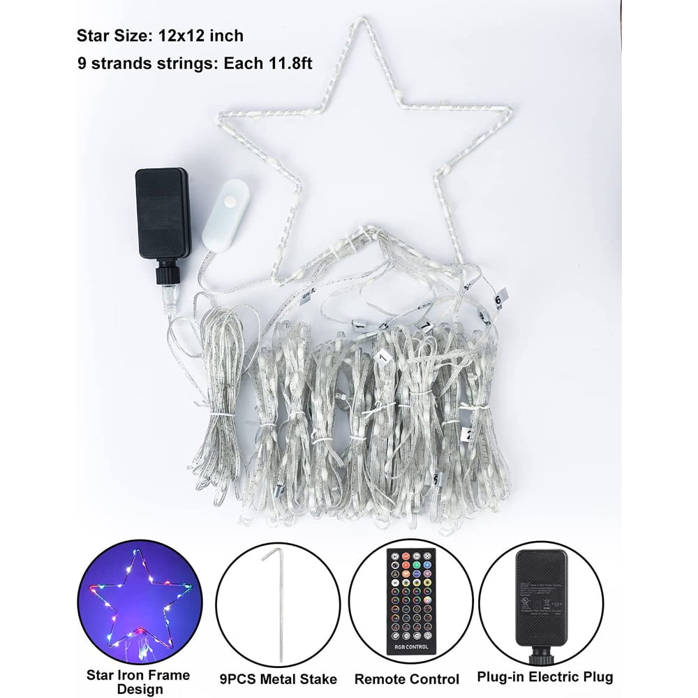 LED Christmas light string, 12 m, outdoor and indoor, RGB, remote control,  programs, timer (D4AA03)