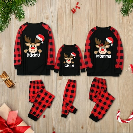 

Christmas Hat Loungewear Christmas Family Matching Pajamas Women Men Kids Sleepwear