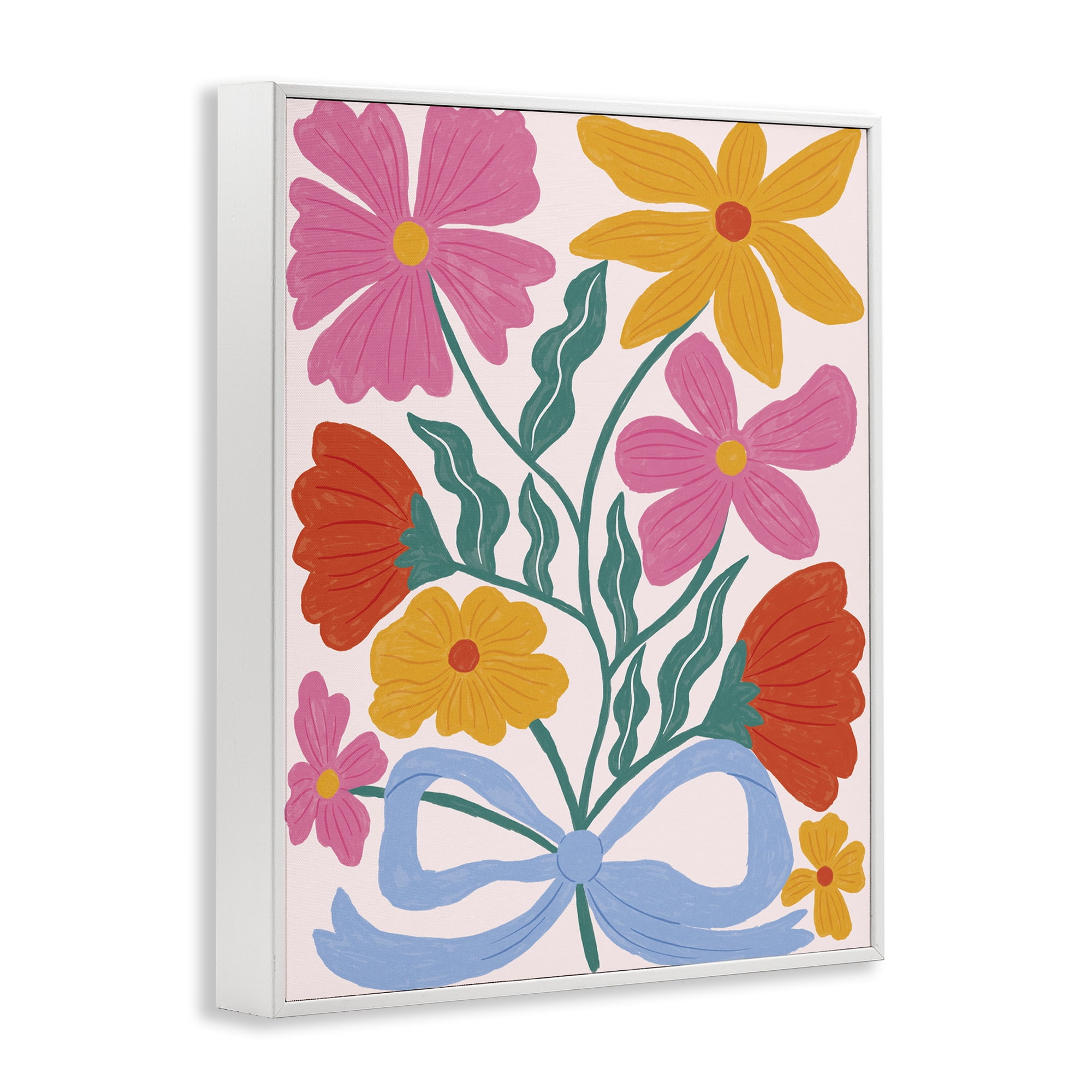 Stupell Industries Mid Century Fresh Florals White Framed Giclee Art, design by Lisa Barlow