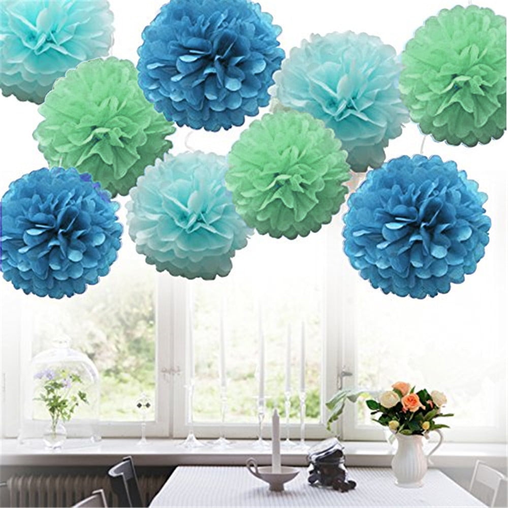 13X Tissue Paper Pom Poms Lanterns Flower Birthday Wedding Party DIY Home Decor 