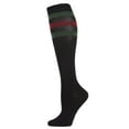 thumbnail image 3 of MeMoi Women's Mod Stripe Knee High Glitter Tube Socks - Womens - Female, One Size, Black-Burgundy, 3 of 5