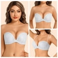 thumbnail image 2 of Yandw Strapless Deep V Plunge Push Up Underwire Add 2 cups Convertible Bra with Clear Straps, 2 of 5