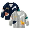thumbnail image 3 of Uccdo Kids Little Boys Button Down Sweaters Cardigan Cotton V-Neck Cartoon Jackets Outerwear 2-9T, 3 of 3