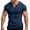 Navy, variant on Men's Summer Style Ribbed Knit T Shirt Slim Fit Breathable Casual Basic Tee for Daily Wear Apparel