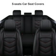 thumbnail image 3 of FANOTEK Black with Red Line, Pu Leather, Breathable, Front Rear Seat Covers, 5 Pieces, 3 of 14