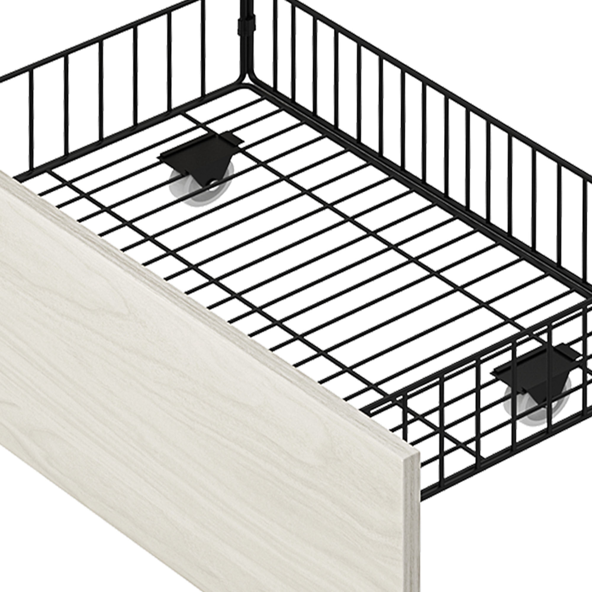 Uforic King Size Bed Frame with LED Lights & Bookshelf Headboard, Platform Bed Frame with Charging Station & Drawers, White