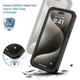 thumbnail image 2 of KOMI iPhone 15 Pro Max Case, IP68 Waterproof Dustproof Case with Built-in Screen Protector, Full Body Heavy Duty Shockproof Rugged Phone Cover for iPhone 15 Pro Max - 6.7", Black/Clear, 2 of 5