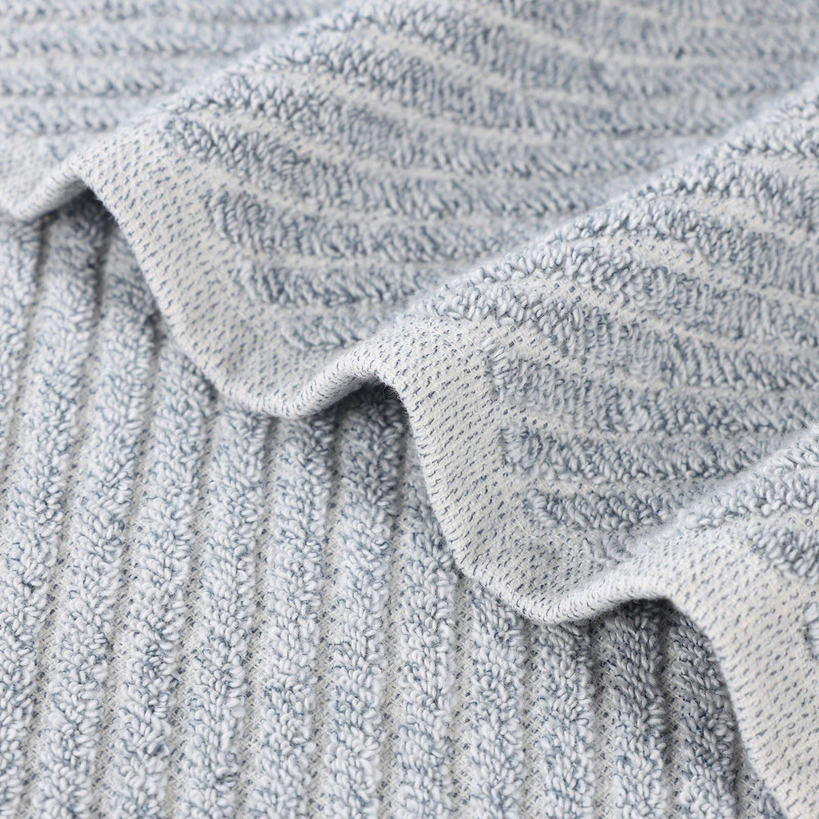 Superior Amelia Viscose Cotton Blend Medium Weight Hand Towels, Set of 6, Denim Blue