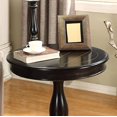 thumbnail image 2 of Roundhill Furniture Rene Round Wood Pedestal Side Table, White, 2 of 3