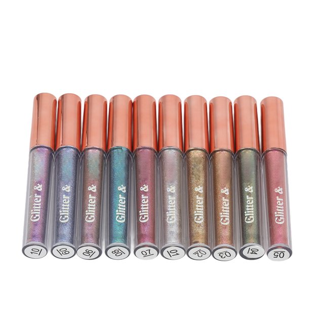 Liquid 2ml 10 Pcs Liquid Glitter Eyeshadow Colorful Quick Drying Metallic Pigment Sparkling Eye Shadow for Make Up