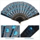 thumbnail image 5 of Abanico oriental elegante con lentejuelas bordadas, diseño de pavo real, abanico plegable, 5 of 7