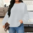 thumbnail image 5 of HAiming Womens Plus Size Sweatshirt Casual Long Sleeve Pullover Crew Neck Solid Color Tops Basic Shirt, 5 of 5