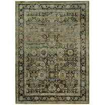 Oriental Weavers Andorra Area Rug 7125C Green Rings Scrolls 1' 10" x 3' 2" Rectangle