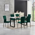 thumbnail image 6 of KEIVVAKN Velvet Green Dining Room Chairs Set of 6 Kitchen Chairs Eergonomic Upholstered Padded Seat Metal Frame High Back Armless, 6 of 8