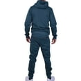 thumbnail image 3 of Riflessi Men's Athletic Sports Casual 2 Piece Solid Color Tracksuit Hoodie Jogger Pants Sweatsuit Set (Cosmic Blue, L), 3 of 4