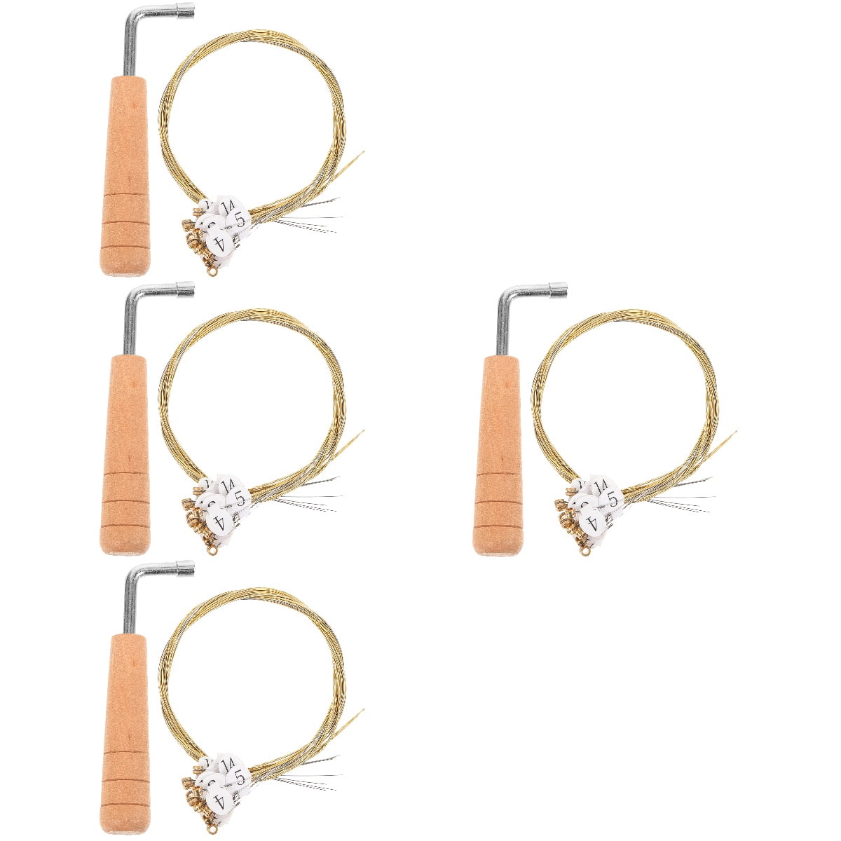 Hemoton 4 Sets  Lyre Harp Strings Metal Harp Strings Replacement Instrument Parts with Tuning Wrench