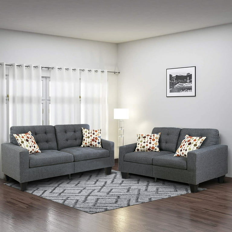 Bobkona Windsor Linen-Like Polyfabric 2-Piece Modern Living Bobkona Windsor Linen-Like Polyfabric 2-Piece Modern Living