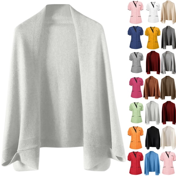 Women's Soft Shawls and Wraps Knitted Warm Shawl With Sleeves Fashion Shawl Wrap Lightweight Open Front Poncho 2026,Beige Free Size