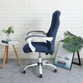 thumbnail image 3 of LAICAIW Office Chair Cover Water Resistant Navy Stretch Jacquard Computer Chair Slipcover for Armrest Chairs L, 3 of 7