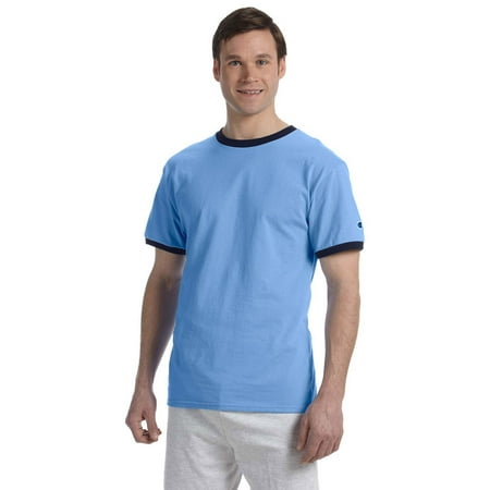 - Ringer T-Shirt - Light Blue/Navy - Small