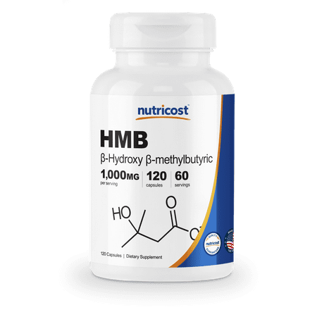 Nutricost HMB (Beta-Hydroxy Beta-Methylbutyric) 1000mg (120 Capsules) - Gluten Free and