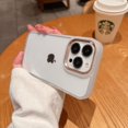 thumbnail image 1 of Luxury Metal Camera Ring Protect Case for iPhone 16 15 14 13 12 11 Pro Max Clear Acrylic Shockproof Armor Defender Bumper Cover Pink For iPhone11Pro Max, 1 of 6