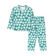 thumbnail image 1 of Bingfone Green Baseball Print Womens Pajama Sets,Long Sleeve Loungewear Pajamas Set-Small, 1 of 7