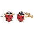 thumbnail image 2 of Yoursfs Gold Cufflinks for Men Funny Red Ladybug Cufflinks Personalized Wedding Party Jewelry, 2 of 7