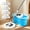 Blue, variant on Spin Mop & Bucket Set with Wringing System, 360° Spin, 3 Microfiber Heads, for Hardwood, Tile, Marble Floors, Home & Bathroom Use