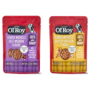 Ol Roy Tender Morsels Filet Mignon and Grilled Chicken Cuts in Gravy Variety Pack, 3.5 oz Pouches (8 Pack)