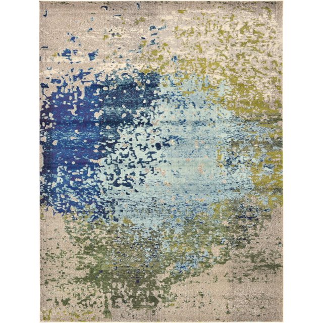 Unique Loom Estrella Collection Colorful Abstract Area Rug, 9' x 12' Rectangle, Blue