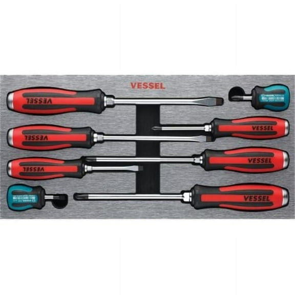 Vessel  Mega Tang Thru Screwdriver - 8 Piece