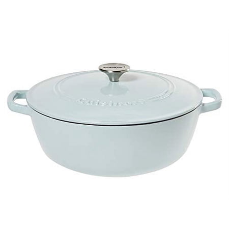 Cuisinart Round Cast Iron Casserole, Light Blue, 5.5 Quart