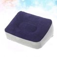 thumbnail image 2 of 2 Pcs Inflatable Feet Rest Pillow Flocking PVC Foot Massage Stool Relax Cushion for Outdoor Travel (Grey Blue + Grey), 2 of 9